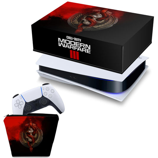 KIT Capa Anti Poeira e Case Controle PS5 Fat Horizontal - Call Of Duty Modern Warfare III