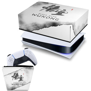 KIT Capa Anti Poeira e Case Controle PS5 Fat Horizontal - Black Myth: Wukong - Pop Arte Skins