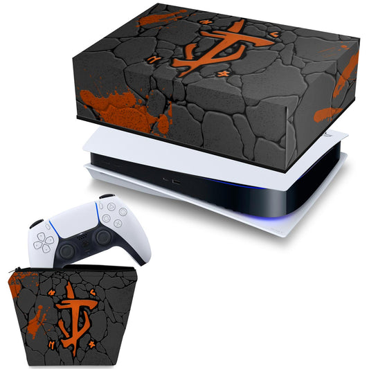 KIT Capa Anti Poeira e Case Controle PS5 Fat Horizontal - Doom: The Dark Ages