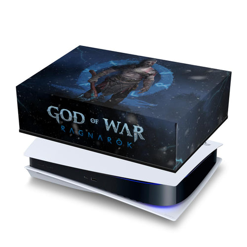 Capa Anti Poeira PS5 Fat Horizontal - God of War Ragnarok B