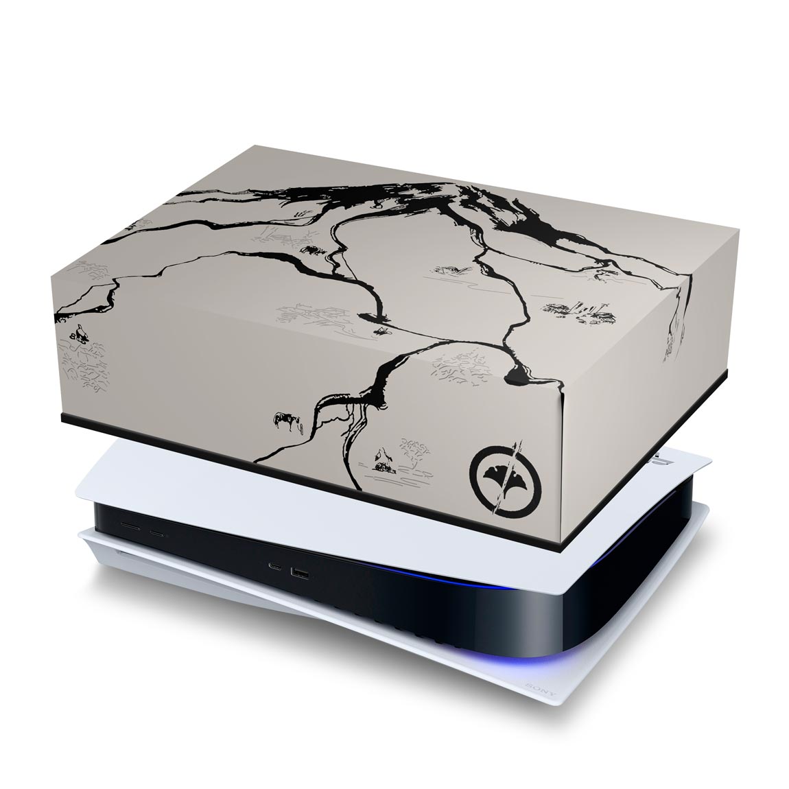 PS5 Fat Capa Anti Poeira Horizontal - Ghost Of Yotei
