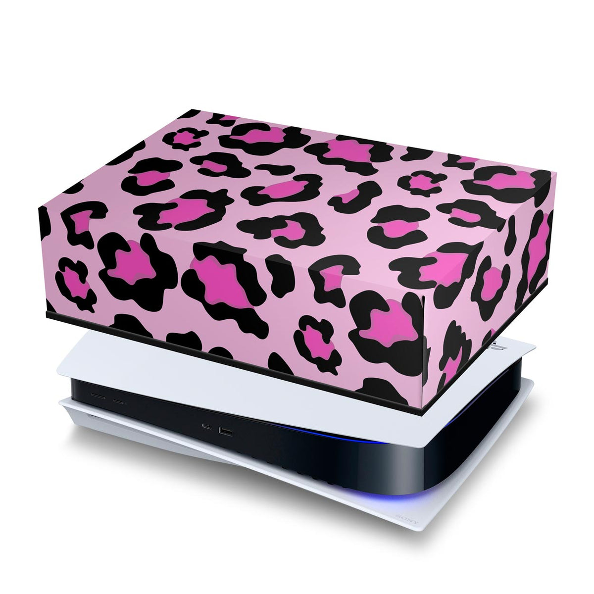 PS5 Fat Capa Anti Poeira Horizontal - Onça Rosa