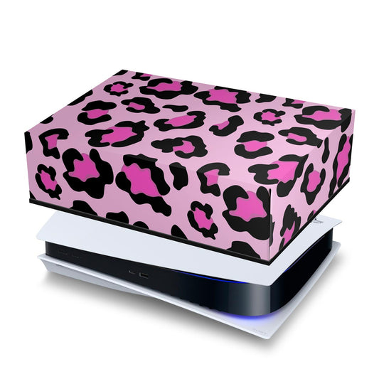 PS5 Fat Capa Anti Poeira Horizontal - Onça Rosa