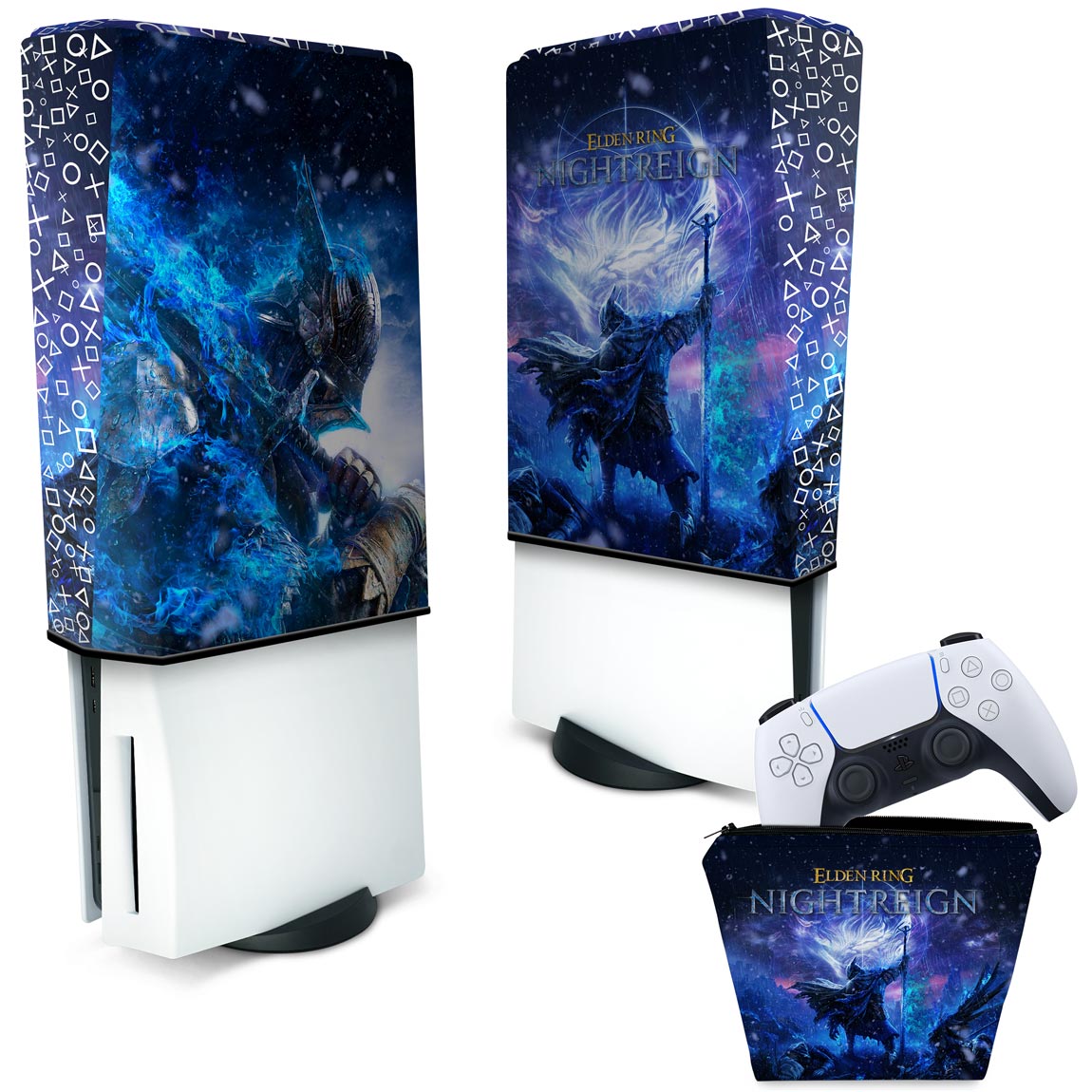 KIT Capa Anti Poeira e Case Controle PS5 Fat Vertical - Elden Ring Nightreign