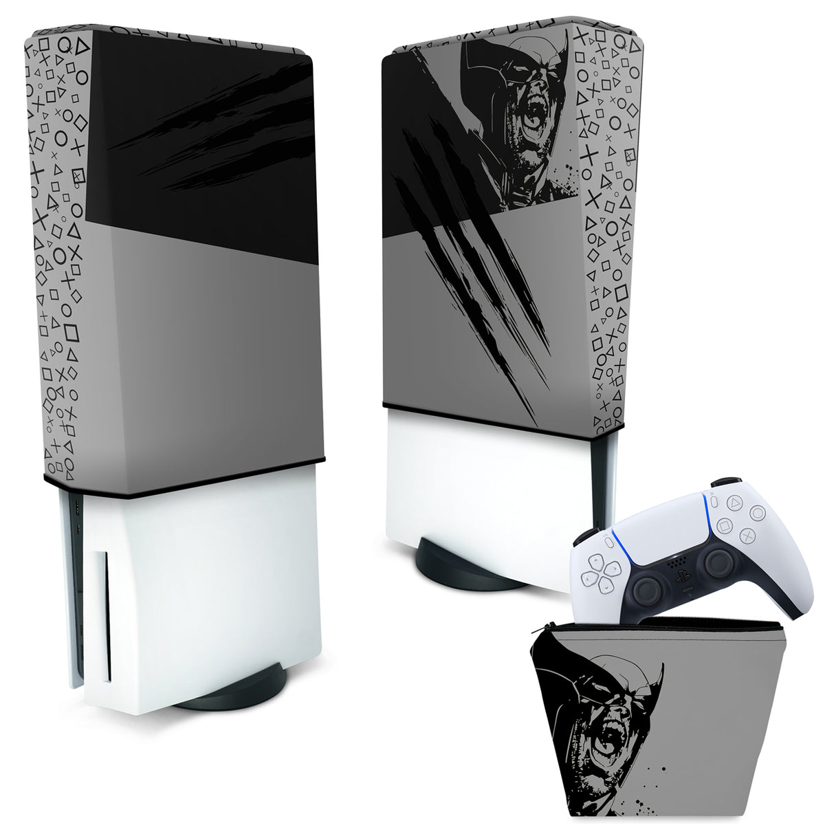 KIT Capa PS5 Fat Vertical e Case Controle - Modelo 208