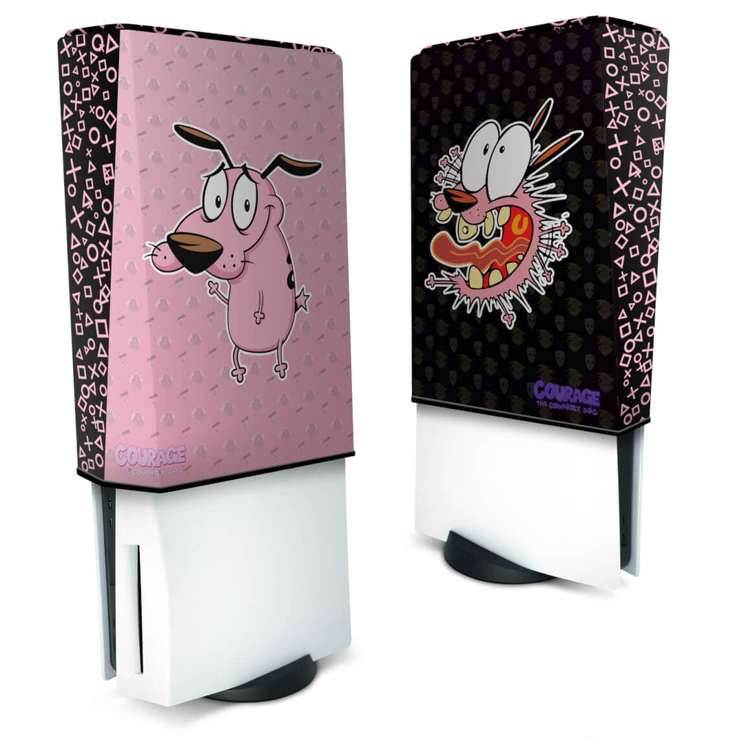 Capa Anti Poeira PS5 Fat Vertical - Coragem: O Cão Covarde