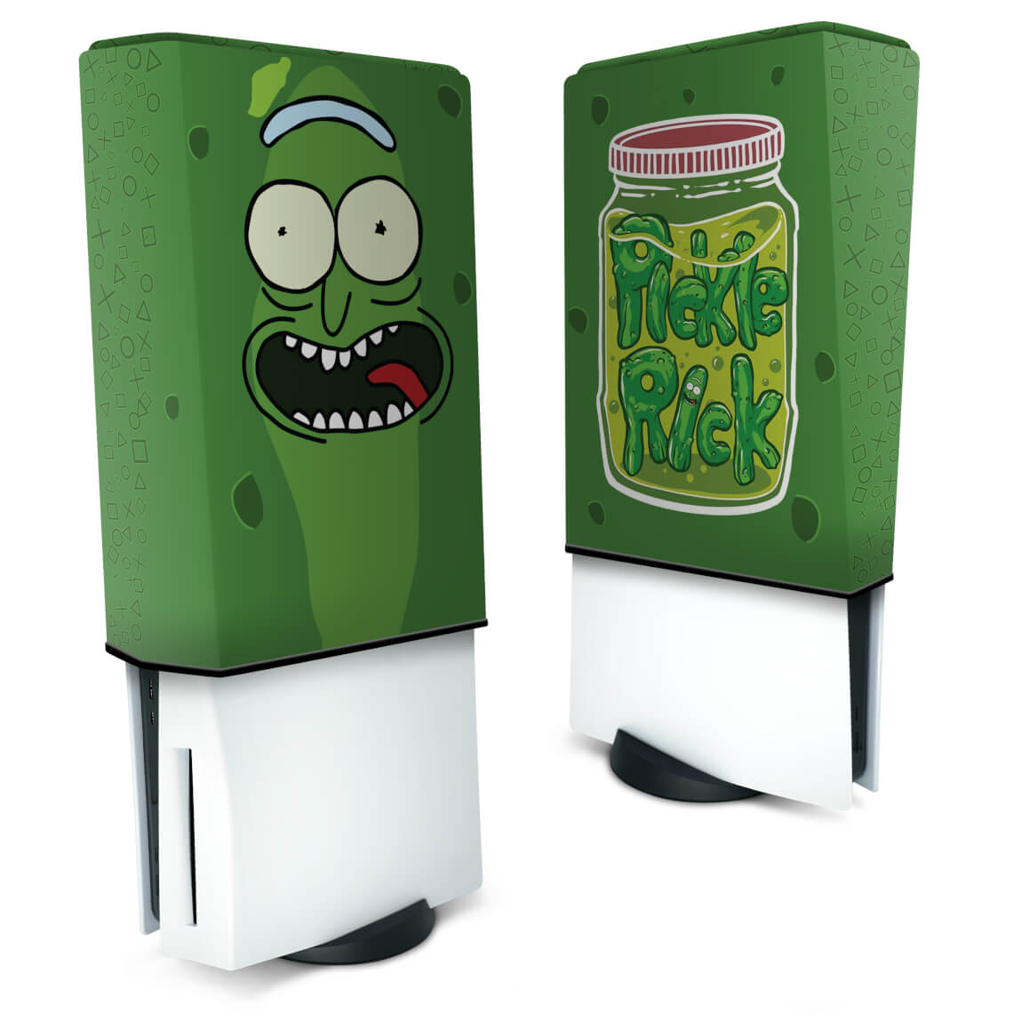Capa Anti Poeira PS5 Fat Vertical - Pickle Rick And Morty