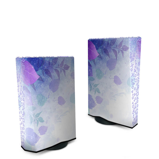Capa Anti Poeira PS5 Fat Vertical - Folhas Lilás