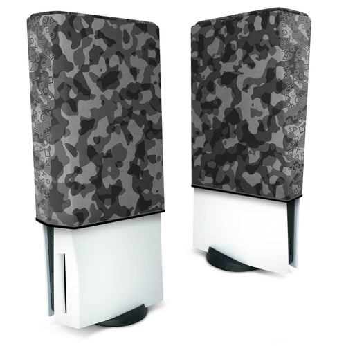 Capa Anti Poeira PS5 Fat Vertical - Camuflado Cinza