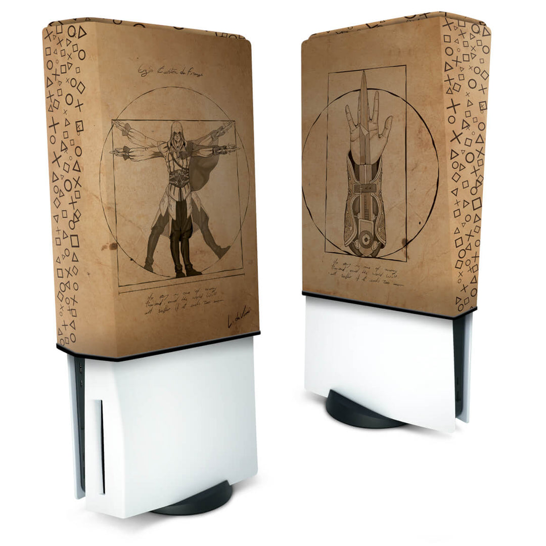 Capa Anti Poeira PS5 Fat Vertical - Assassin’S Creed Vitruviano