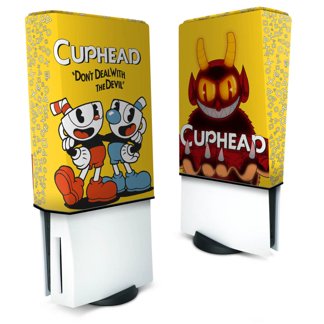 Capa Anti Poeira PS5 Fat Vertical - Cuphead