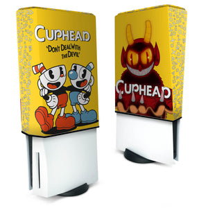 Capa Anti Poeira PS5 Fat Vertical - Cuphead