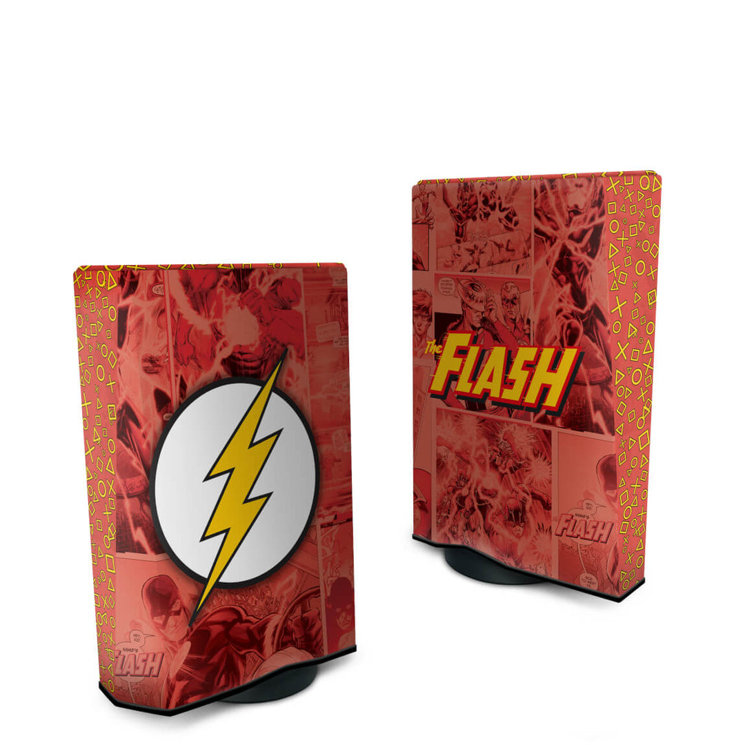 Capa Anti Poeira PS5 Fat Vertical - The Flash Comics - Pop Arte Skins - foto 2