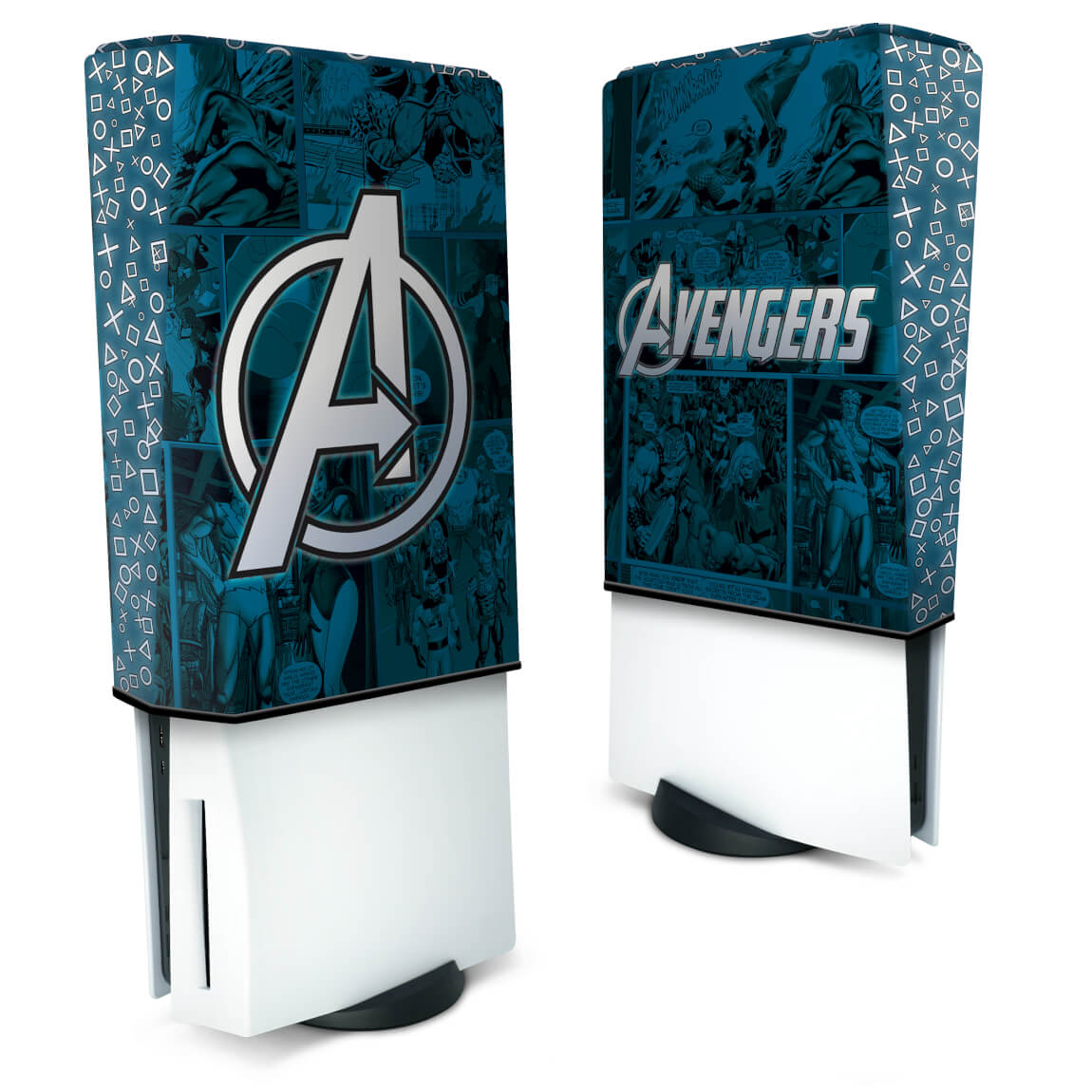 Capa Anti Poeira PS5 Fat Vertical - Avengers Vingadores Comics