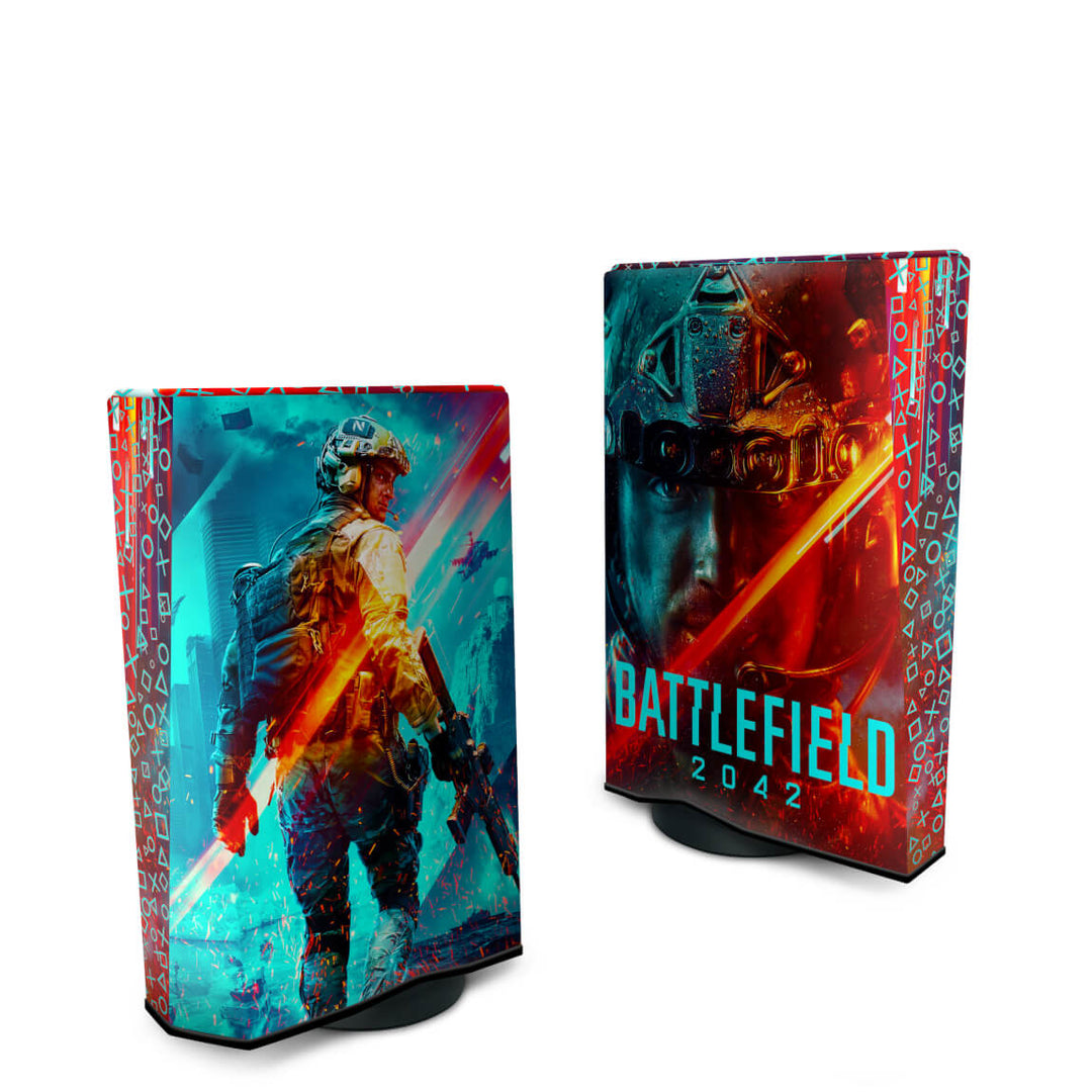Capa Anti Poeira PS5 Fat Vertical - Battlefield 2042 - Pop Arte Skins - foto 2