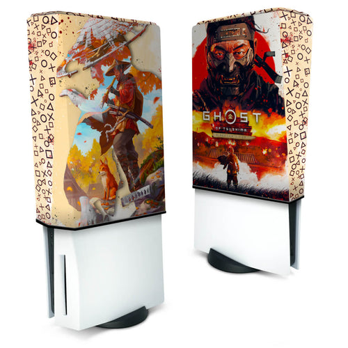 Capa Anti Poeira PS5 Fat Vertical - Ghost Of Tsushima Director's Cut