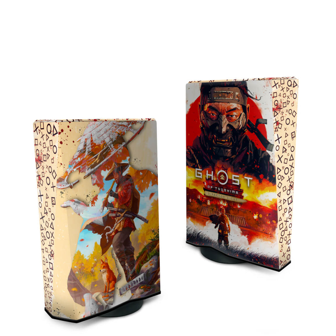 Capa Anti Poeira PS5 Fat Vertical - Ghost Of Tsushima Director's Cut - Pop Arte Skins - foto 2