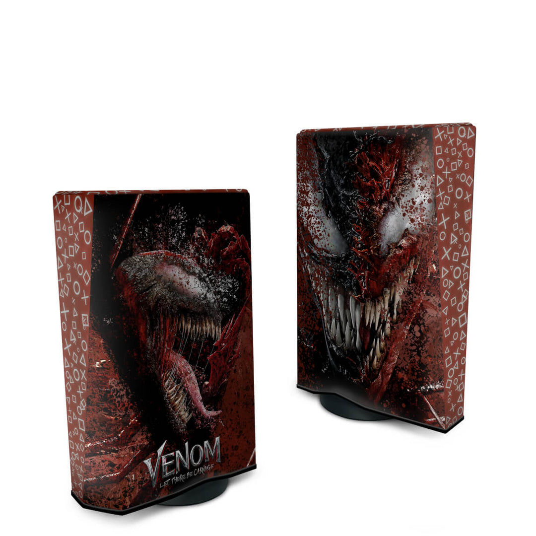 Capa Anti Poeira PS5 Fat Vertical - Venom Tempo de Carnificina - Pop Arte Skins - foto 2