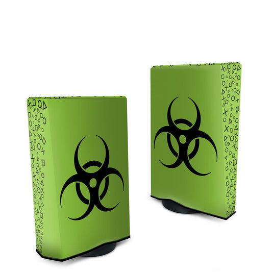 Capa Anti Poeira PS5 Fat Vertical - Biohazard Radioativo