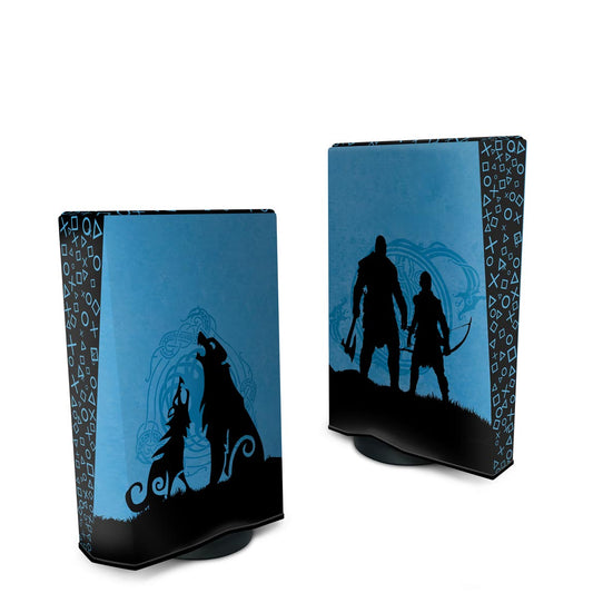 Capa PS5 Fat Anti Poeira Vertical - God of War Ragnarok Edition