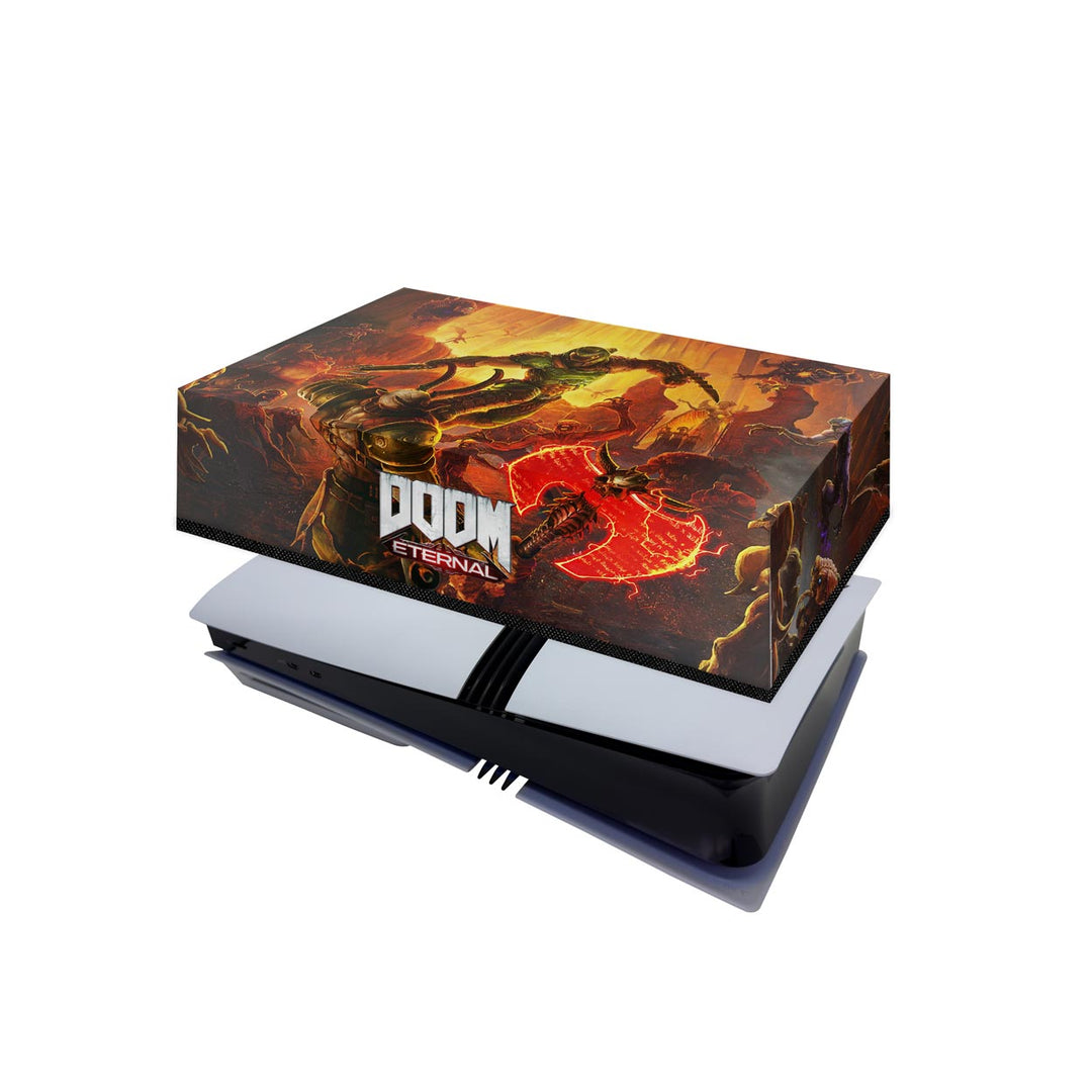 Capa Anti Poeira PS5 Pro Horizontal - Doom Eternal - Pop Arte Skins