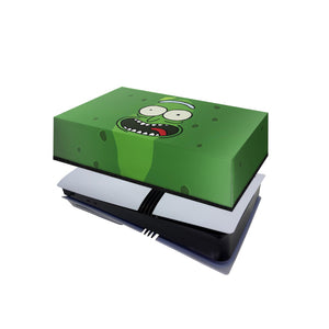 Capa Anti Poeira PS5 Pro Horizontal - Pickle Rick And Morty - Pop Arte Skins