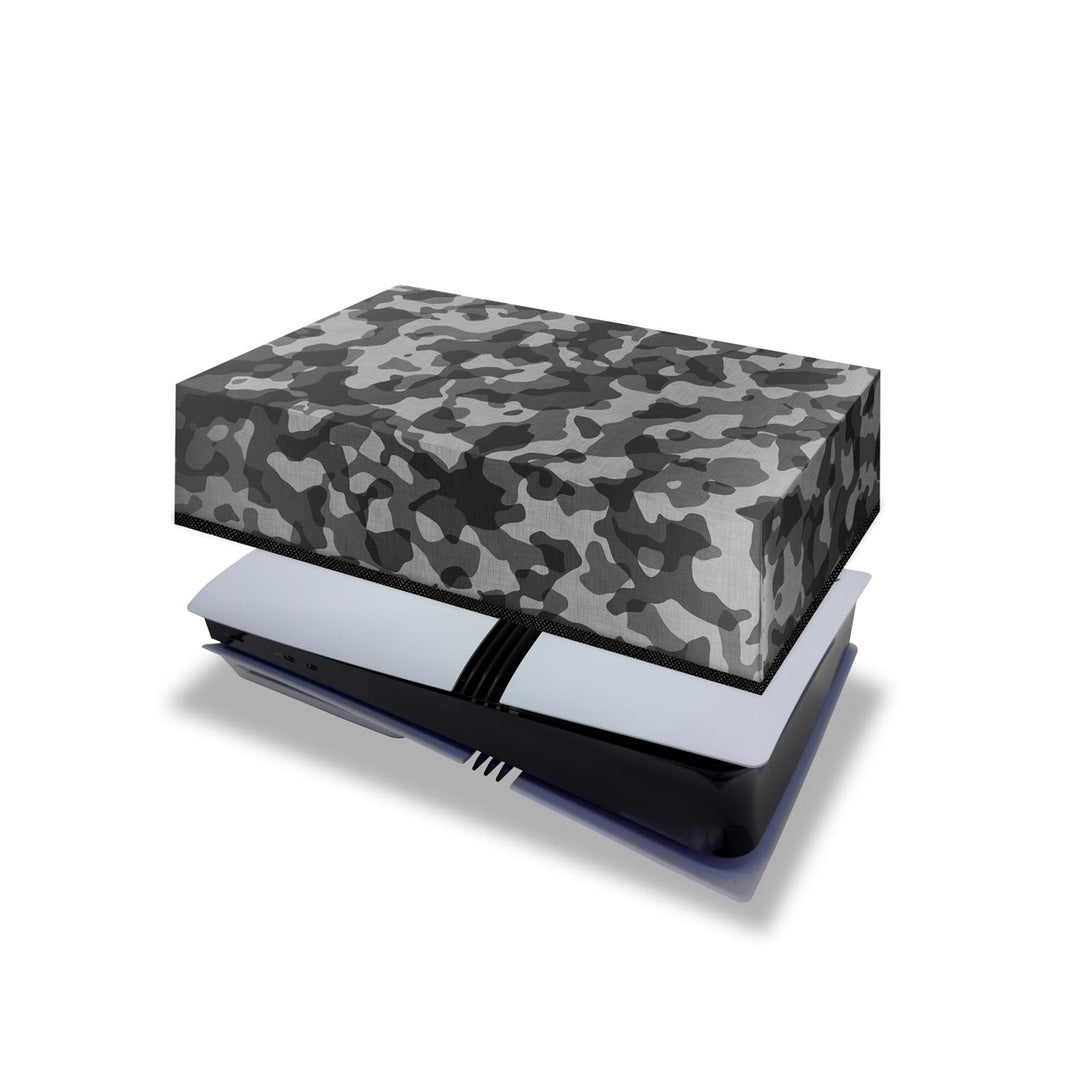 Capa Anti Poeira PS5 Pro Horizontal - Camuflado Cinza - Pop Arte Skins