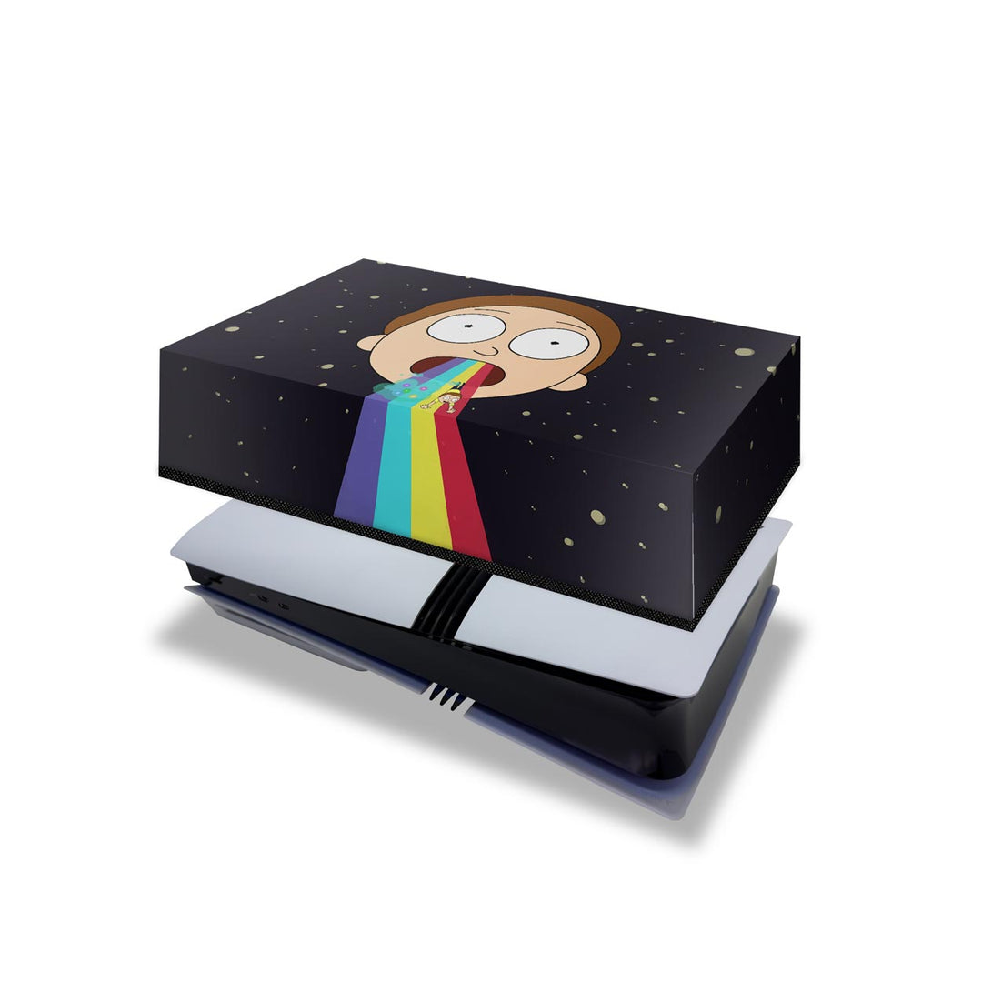 Capa Anti Poeira PS5 Pro Horizontal - Morty Rick And Morty - Pop Arte Skins