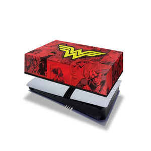 Capa Anti Poeira PS5 Pro Horizontal - Mulher Maravilha Comics - Pop Arte Skins - foto 4