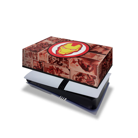 PS5 Pro Capa Anti Poeira Horizontal - Homem De Ferro Comics