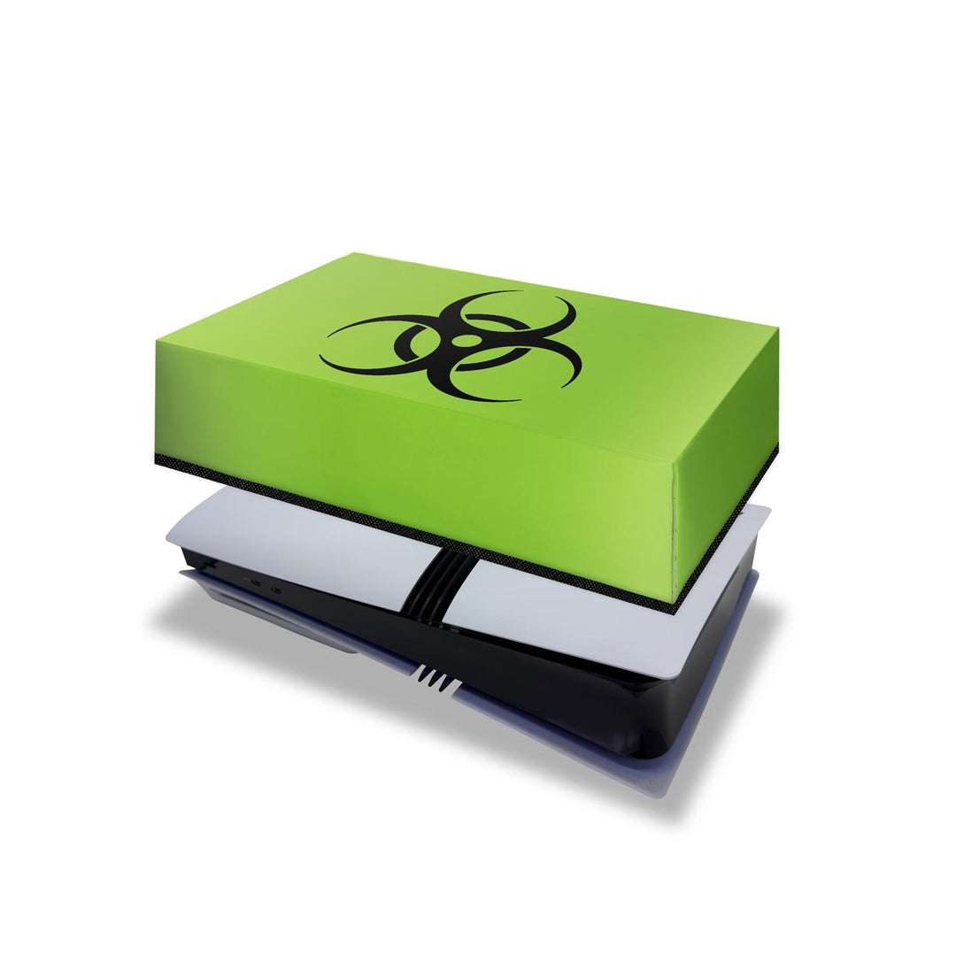 Capa Anti Poeira PS5 Pro Horizontal - Biohazard Radioativo - Pop Arte Skins
