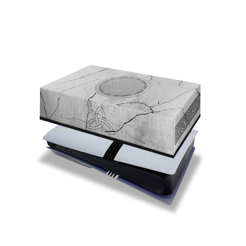 Capa Anti Poeira PS5 Pro Horizontal - Mjolnir Thor Amor e Trovão