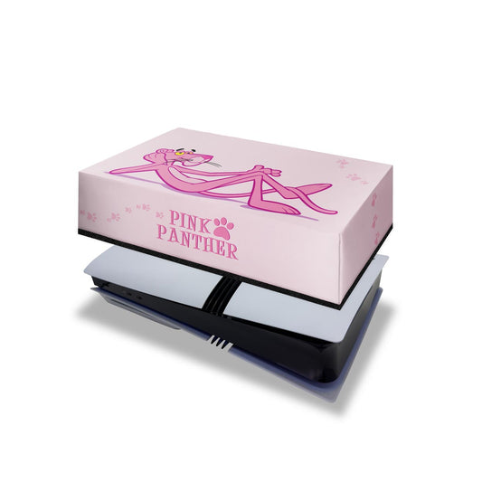 PS5 Pro Capa Anti Poeira Horizontal - Pantera Cor de Rosa