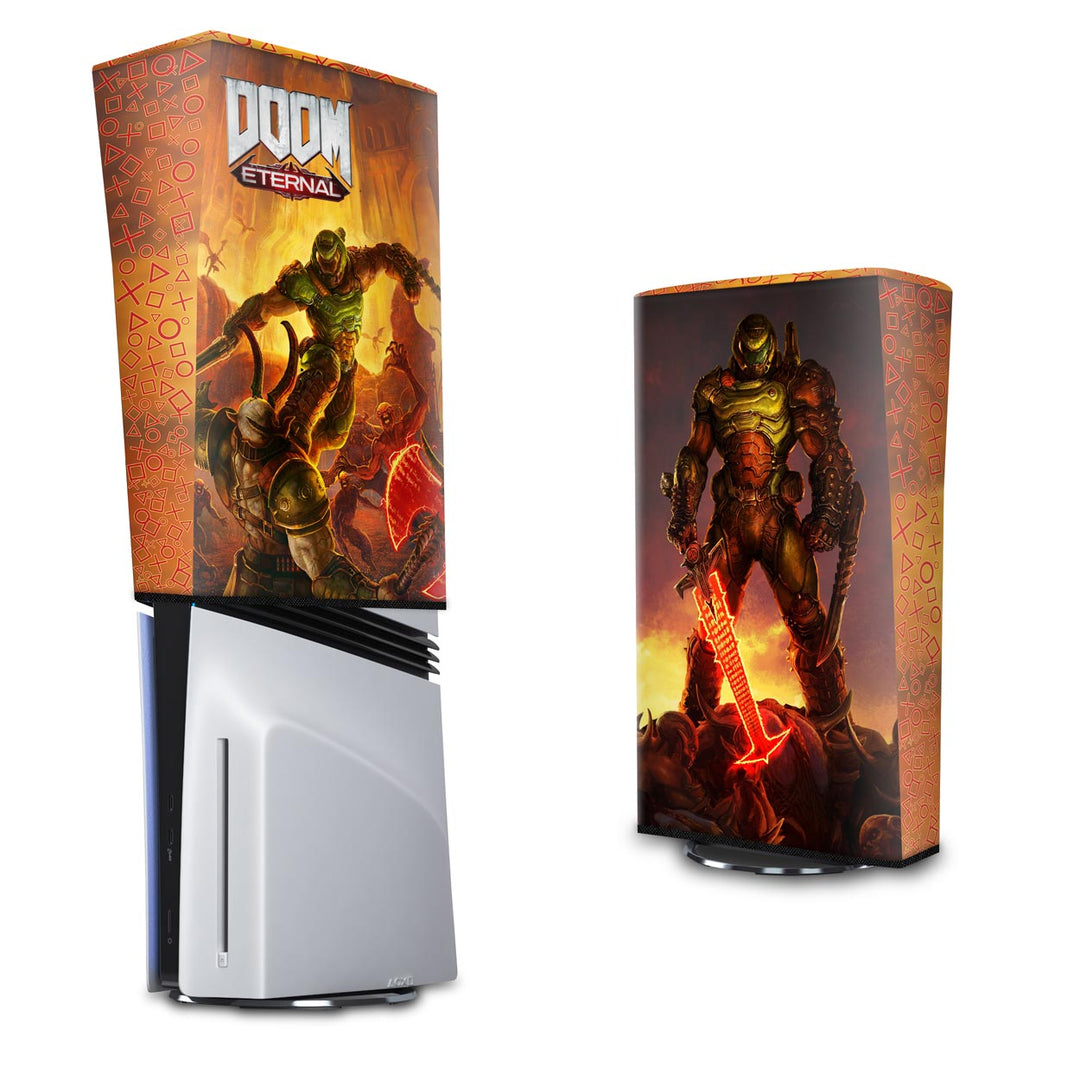 Capa Anti Poeira PS5 Pro Vertical - Doom Eternal - Pop Arte Skins