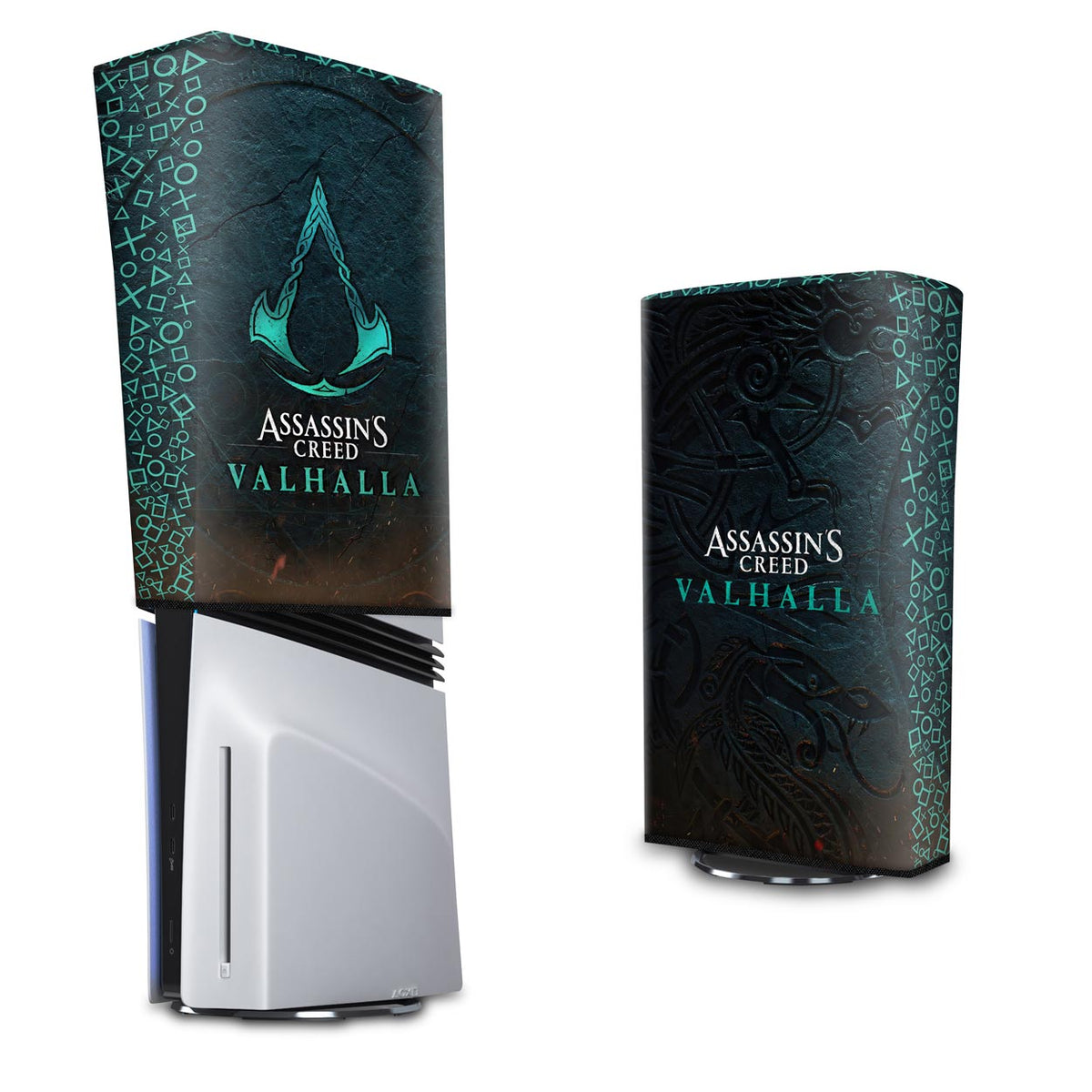 PS5 Pro Capa Anti Poeira Vertical - Assassin's Creed Valhalla