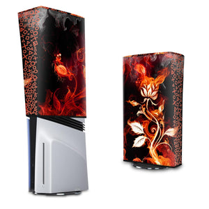 Capa Anti Poeira PS5 Pro Vertical - Fire Flower - Pop Arte Skins