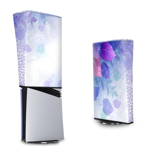 Capa Anti Poeira PS5 Pro Vertical - Folhas Lilás - Pop Arte Skins - foto 3