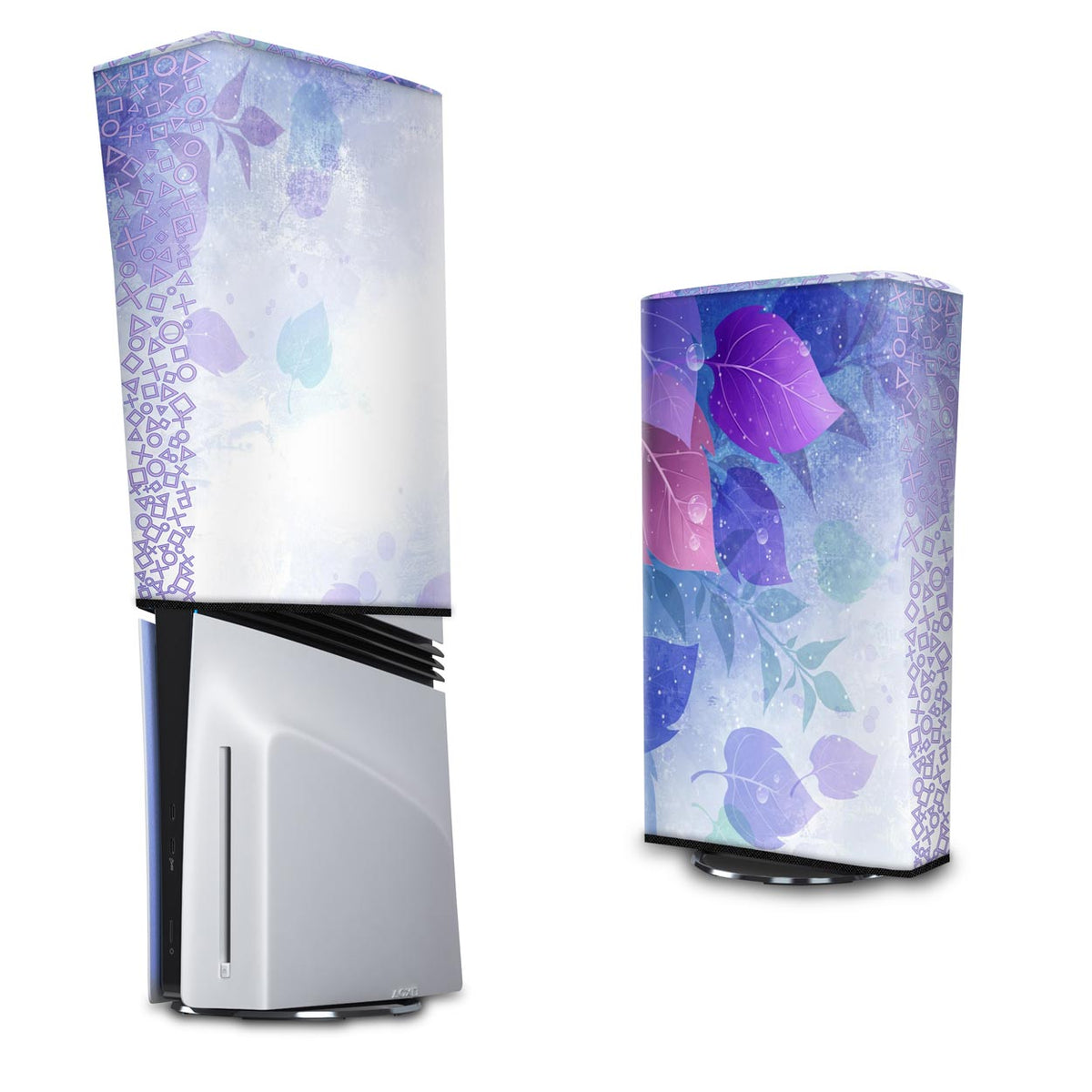 Capa Anti Poeira PS5 Pro Vertical - Folhas Lilás