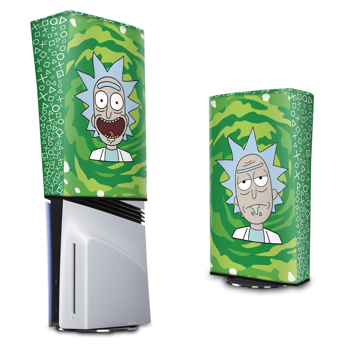 Capa Anti Poeira PS5 Pro Vertical - Rick And Morty