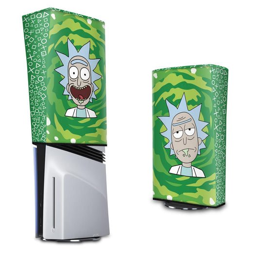PS5 Pro Capa Anti Poeira Vertical - Rick And Morty