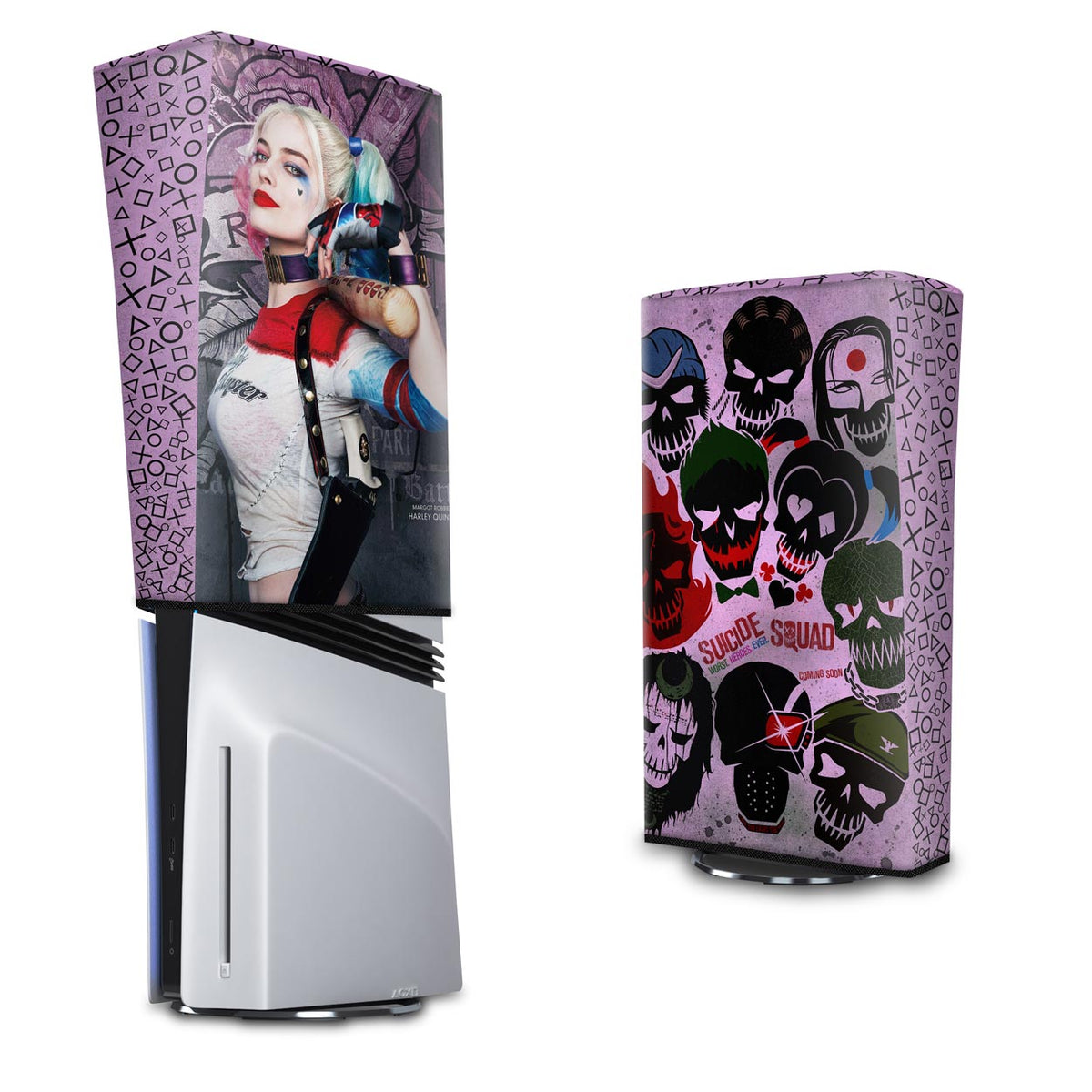 PS5 Pro Capa Anti Poeira Vertical - Arlequina Harley Quinn