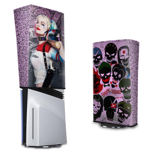 PS5 Pro Capa Anti Poeira Vertical - Arlequina Harley Quinn