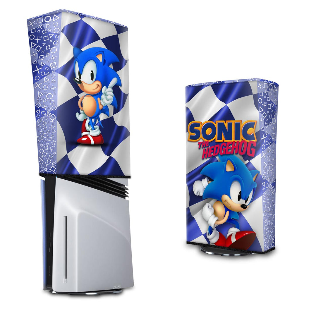 Capa Anti Poeira PS5 Pro Vertical - Sonic - Pop Arte Skins