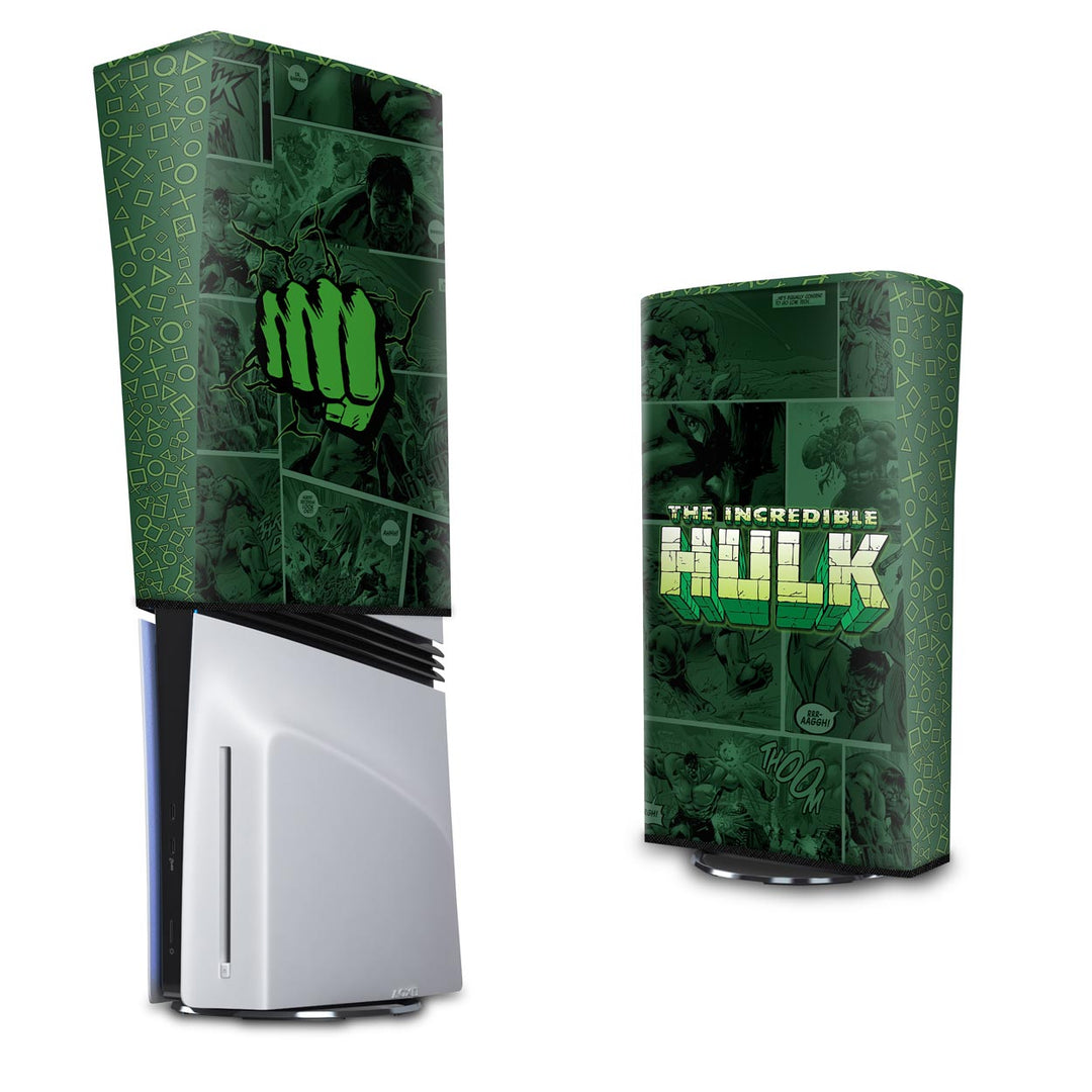 Capa Anti Poeira PS5 Pro Vertical - Hulk Comics - Pop Arte Skins