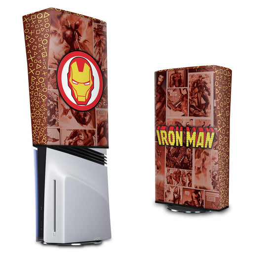 Capa Anti Poeira PS5 Pro Vertical - Homem De Ferro Comics