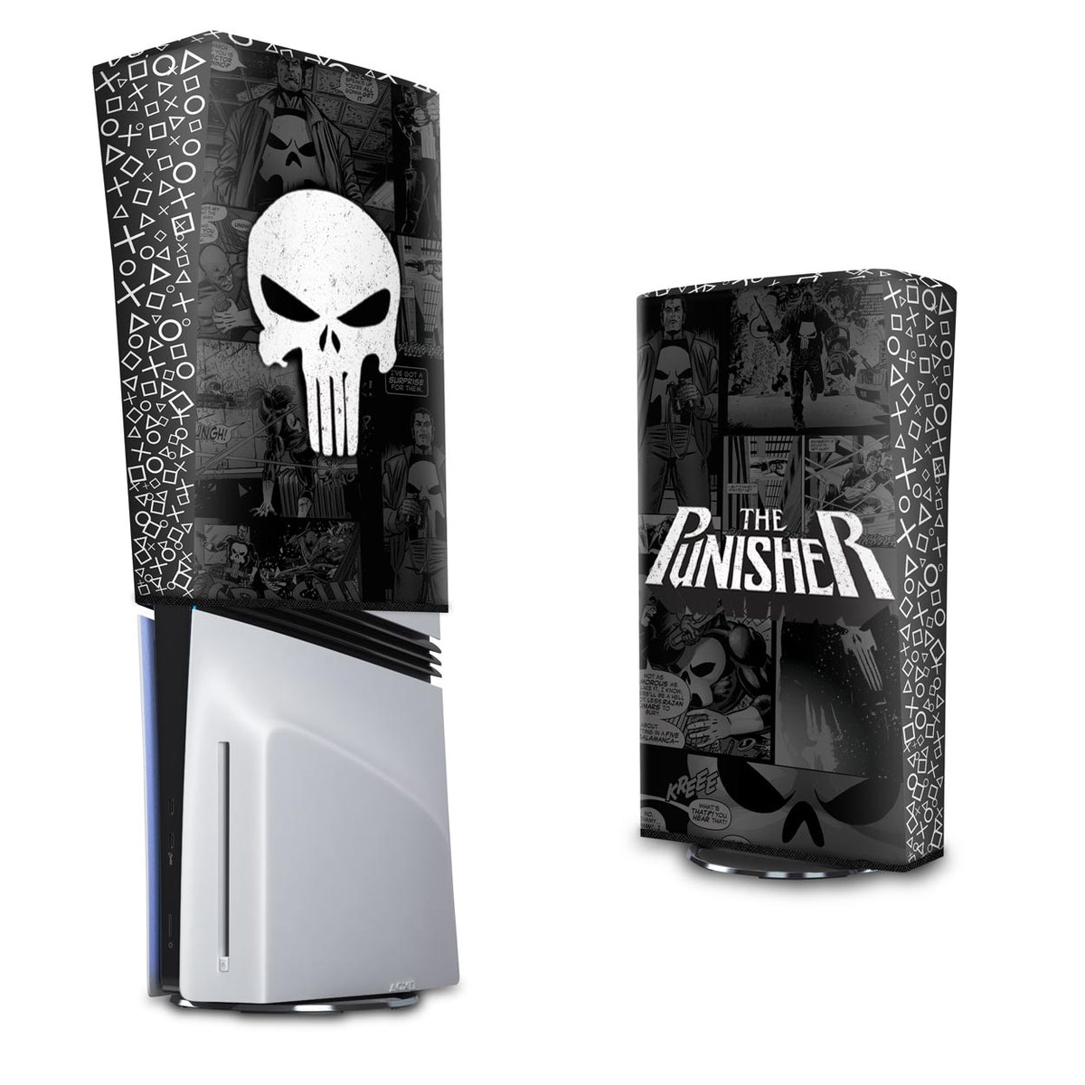 Capa Anti Poeira PS5 Pro Vertical - The Punisher Justiceiro Comics