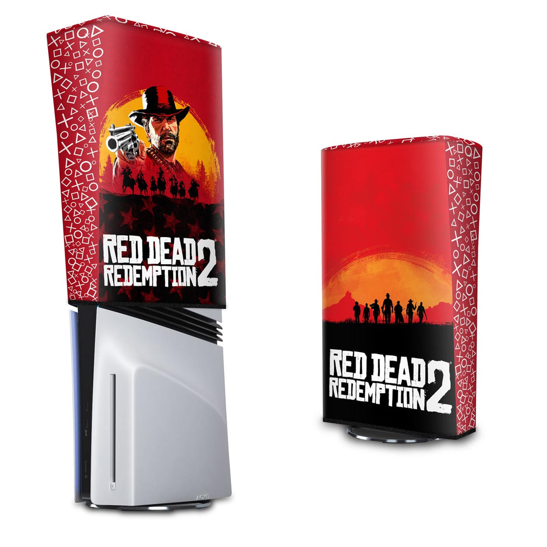 Capa Anti Poeira PS5 Pro Vertical - Red Dead Redemption 2 - Pop Arte Skins
