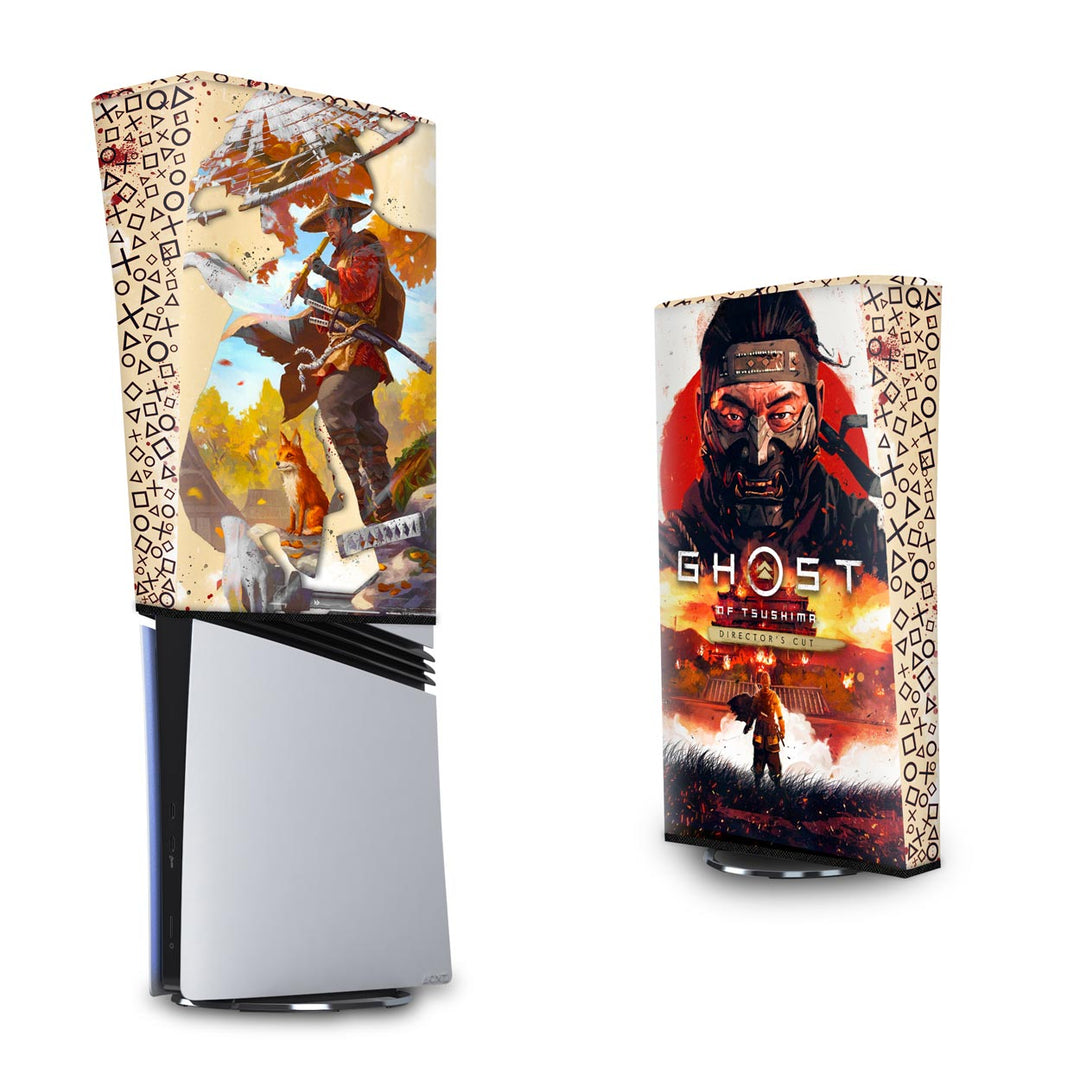 Capa Anti Poeira PS5 Pro Vertical - Ghost Of Tsushima Director's Cut - Pop Arte Skins - foto 3