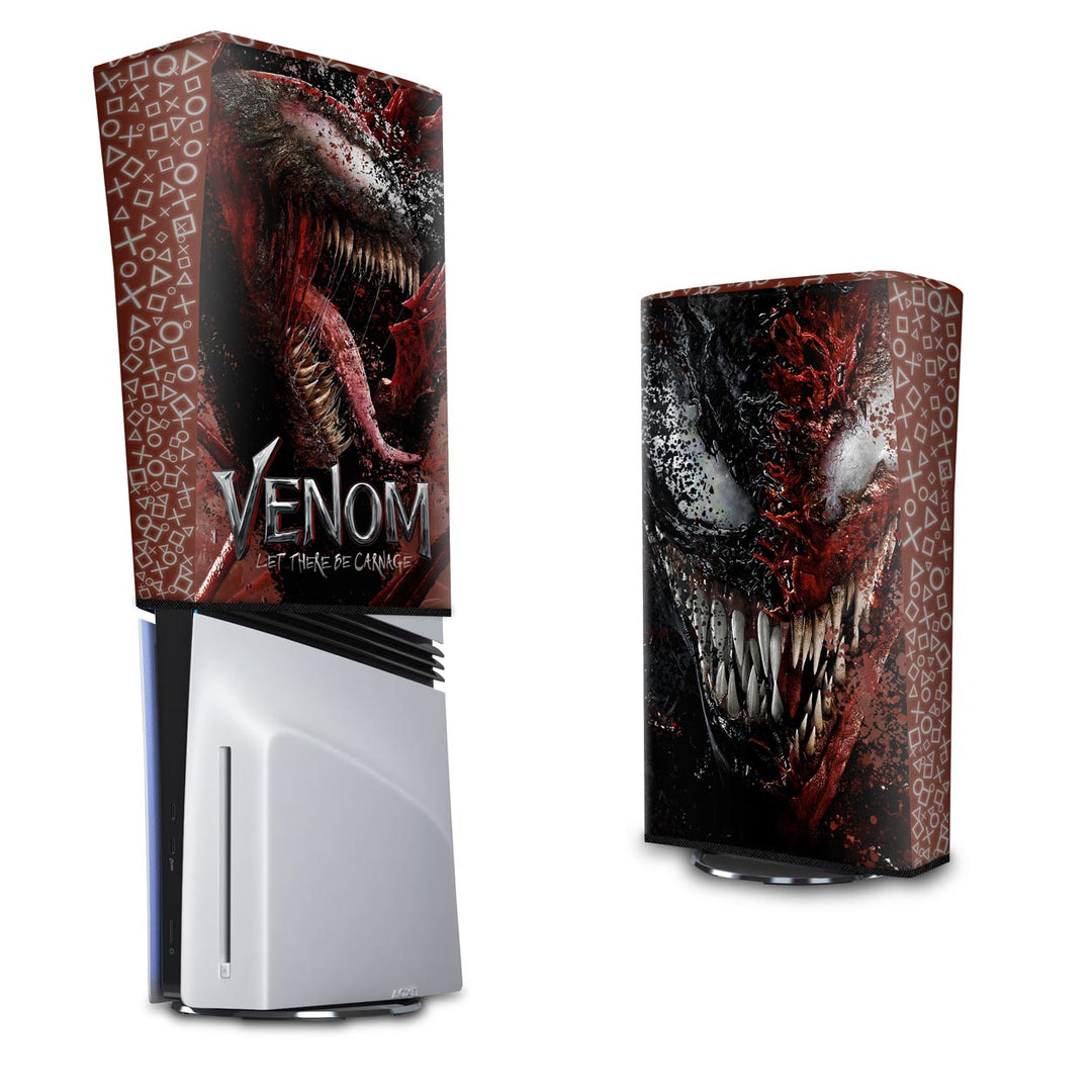 Capa Anti Poeira PS5 Pro Vertical - Venom Tempo de Carnificina - Pop Arte Skins