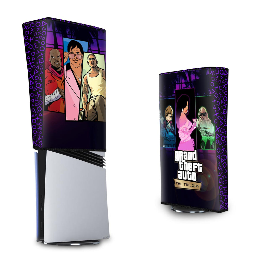 Capa Anti Poeira PS5 Pro Vertical - GTA The Trilogy - Pop Arte Skins - foto 3